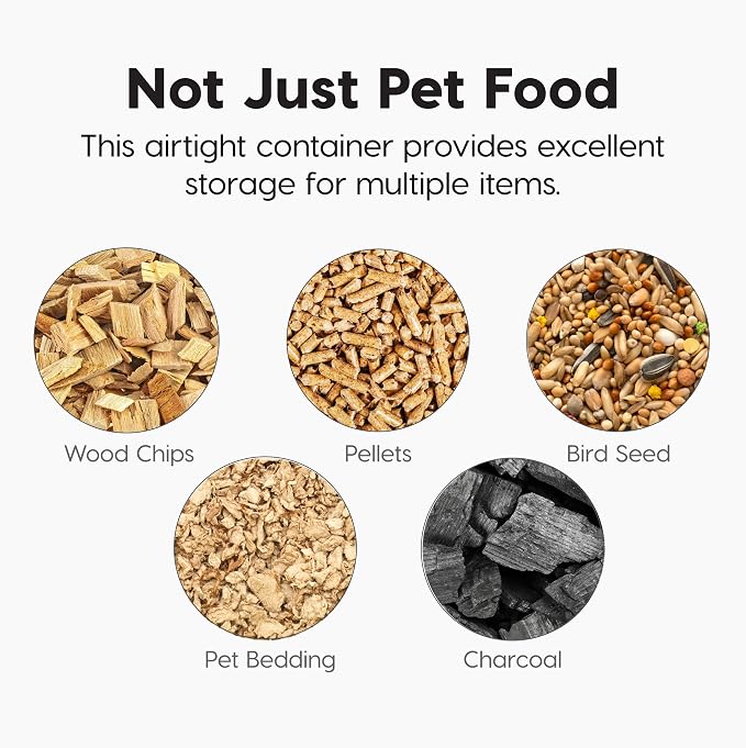 IRIS USA Dog Food Storage Container, Up to 13 lbs, Smoke, Made in USA