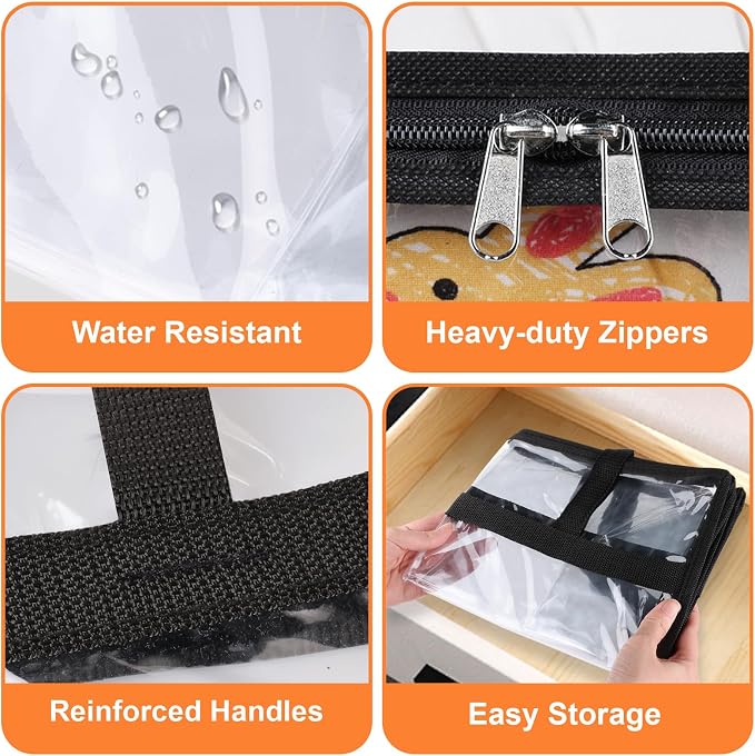 SpaceTrove Clear Storage Bags, 8-Pack Under Bed and Closet Organizers 40L