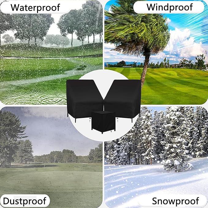 Patio Furniture Chair Covers Set, 3PCS Outdoor Garden Furniture Sofa Cover with 420D Durable Waterproof, Fit for Outdoor Wicker/Rattan Chair Conversation Sets