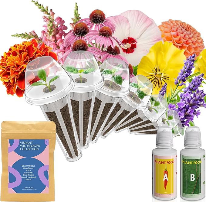 Inbloom 7-Pods Salad Greens Seed Pod Kit for AeroGarden, Ahopegarden, Gardencube Hydroponic Garden (Wild Flower, 7 Pods)