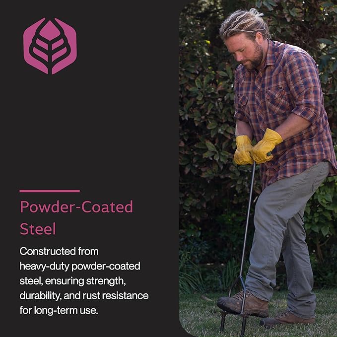 Yard Butler Terra Garden Weeder Hand Tool, ITT-1W - Essential Gardening Tool for Yardwork - Power-Coated Steel Construction - Comfortable Grip - Long-Lasting - Rust-Resistant