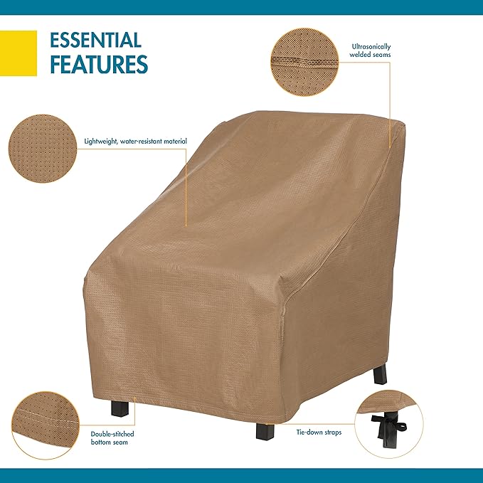 DUCKCOVERS Essential Water-Resistant 29 Inch Patio Chair Cover, Outdoor Chair Covers