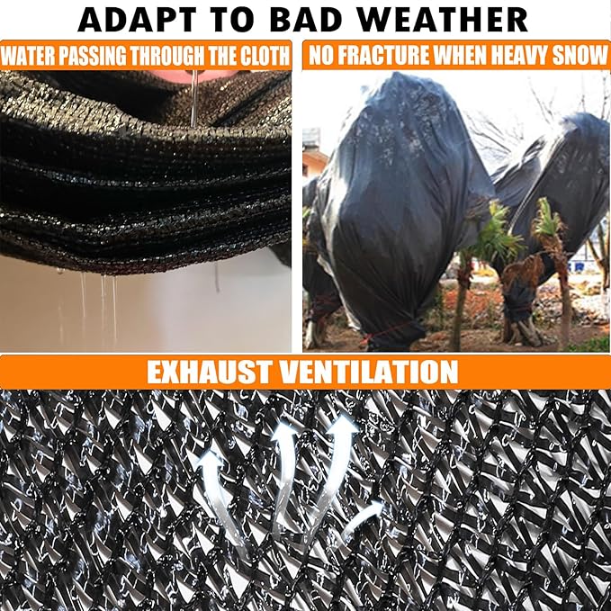 E.share 40%-50% Black Sun Shade Cloth Outdoor - 6Ft X 10Ft Garden Shade Netting with Grommets for Greenhouse, Plant Covers, Patio, Chicken Coop, Barn & Kennel
