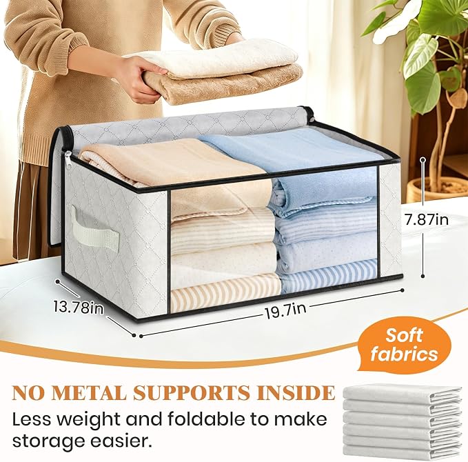 Fab totes 35L Closet Organizers, Foldable Under Bed Storage Containers
