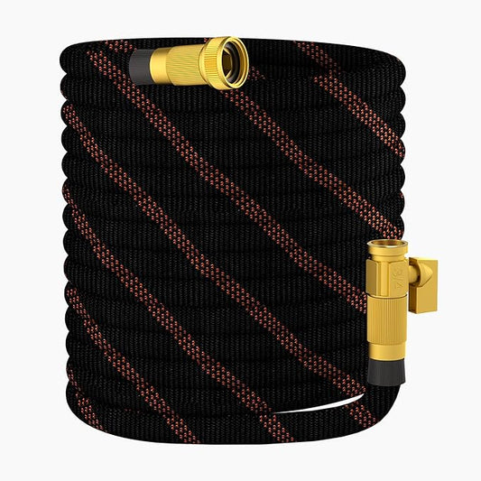 Garden Hose 50ft - Non-Expandable, Flexible, Kink-Free - 3/4'' Fitting High-Pressure & Lightweight Garden Water Hose with Burst Resistance - All-Weather Use for Gardens, Car Washing & Pet Care