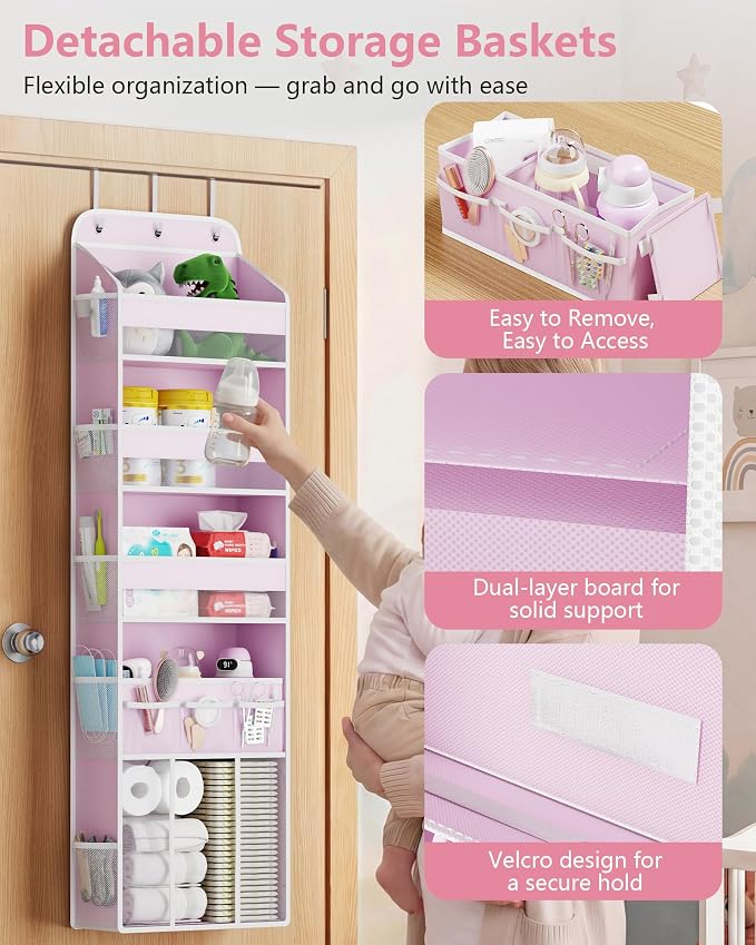OneDream 5-Tier Over the Door Organizer, Baby Clothes Organizer for Nursery