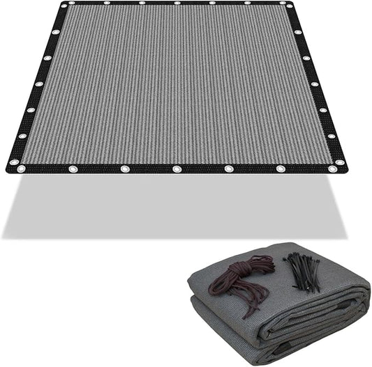 FAIR WIND 90% Sun Shade Cloth with Improved Grommets 12' x 12' Outdoor Sun Screen Fabric Cover for Patio Garden Pergola Canopy - Grey