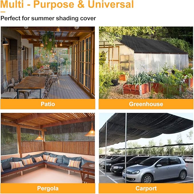 UCINNOVATE 10x10 FT Sunblock Mesh Shade, 90% Sun Shade Cloth Fabric Plants Shade Screen Netting with Grommets, Durable Sunshade UV Resistant Fabric for Pergola Patio Lawn Garden Deck or Dog Kennel
