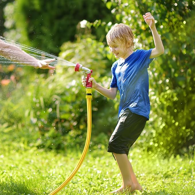 Lead-in Yellow Short Garden Hose 3/4 in. x 3 ft. -No Kink, Leak Free, Flexible, Male to Female Fittings -Heavy Duty Lightweight PVC Water Hose -150PSI Work & 500PSI Burst, for Reel Cart & Outdoor Use