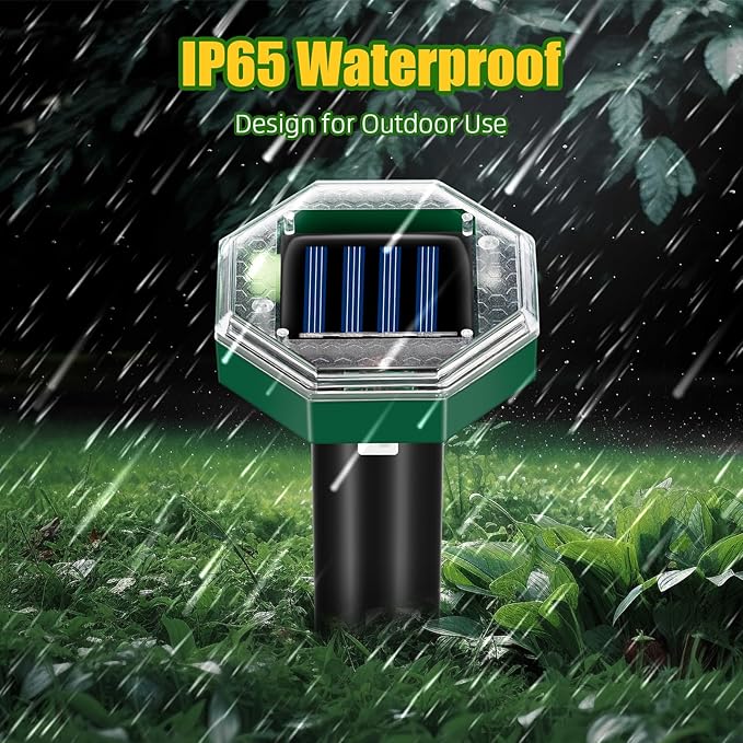 Mole Repellent Solar Powered,8 Pack Gopher Repellent Ultrasonic Mole Stakes Spike Deterrent for Yard,Solar Rodent Repeller Outdoor for Vole Groundhog Snake Burrowing Animals for Lawns Gardens Farms