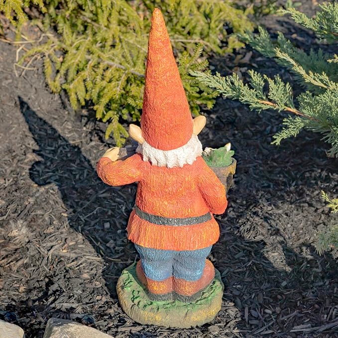 Zaer Ltd. Classic Spring Gnome Garden Statue in Assorted Styles (Gnome with Flower Pot)