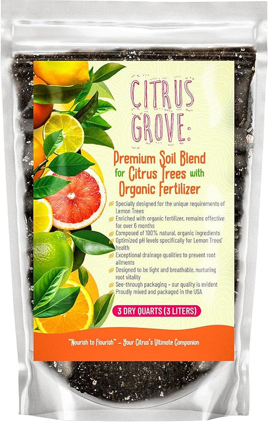 GARDENWISE Premium Organic Citrus Potting Soil for Indoor/Outdoor Plants - Perfect for Oranges, Lemons, Limes & Grapefruits Trees - Hand Blended for Optimal Growth (1 Quart)