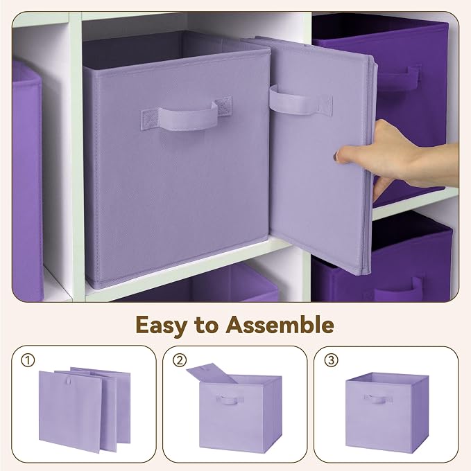 GRANNY SAYS 11 Inch Cube Storage Bins, Purple Gradient, 6-Pack