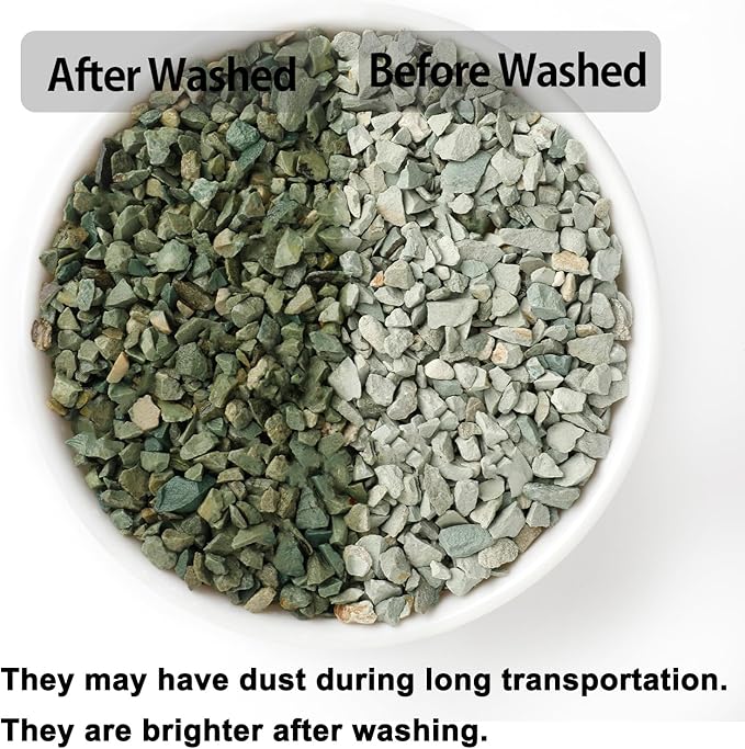 Boniosz 2lb Succulents and Cactus Green Zeolite, Décor & Additive Rocks, Natural Decorative Gravel for Bonsai, Fairy Gardening, DIY Projects, Vases Fillers, Terrarium