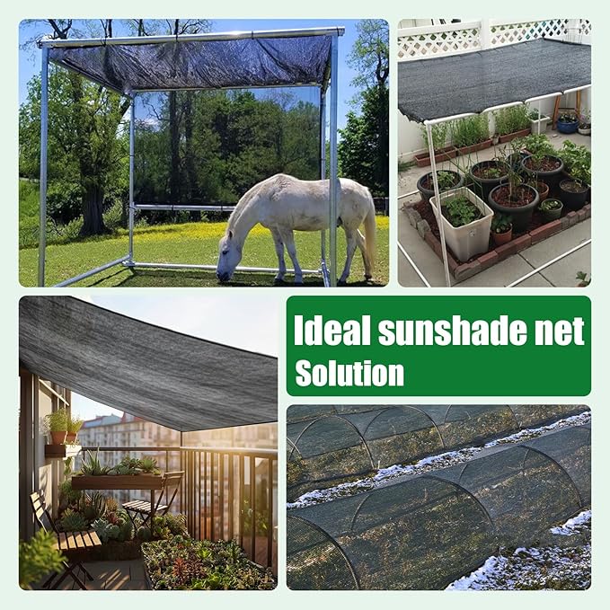 Shade Cloth for Garden 10x20ft, 40% Sunblock Mesh Tarp & Outdoor Sun Shade with Grommets, Sun Shade Outdoor Cover, Plant Covers Freeze Protection for Greenhouse, Kennel, Lawn, Patio