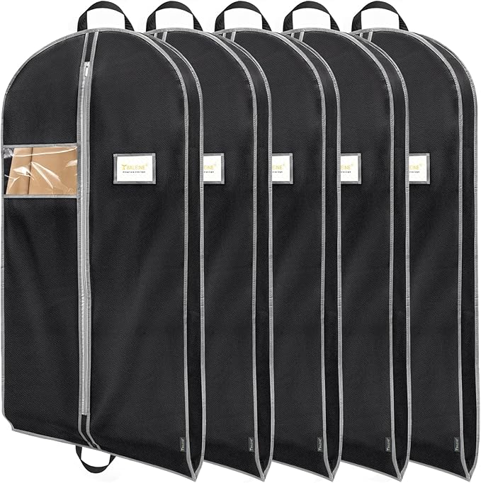 BALEINE 5PK Garment Bags for Hanging Clothes, 54" Suit Bag for Travel
