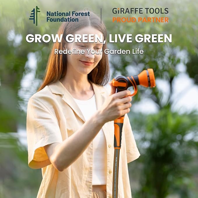 Giraffe Tools Garden Hose 5/8", Water Hose Heavy Duty, Flexible, Lightweight Hybrid Hose with Swivel Handle, 5ft Male to Female Fittings, Burst 600 PSI, Short Leader Hose