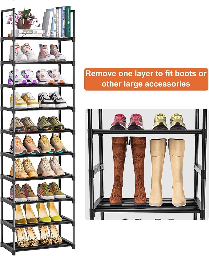 OYREL Shoe Rack - Sturdy Metal Shoes Storage Organizer for Closet, Entryway