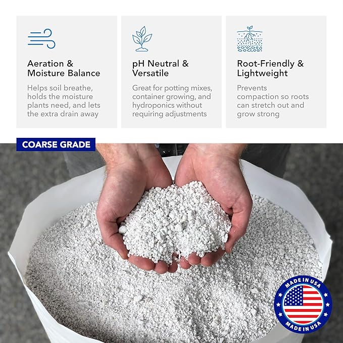 Supreme Perlite Coarse Horticultural Perlite for Potting and Gardening, 4 Cu Ft Bag - Garden and Plant Accessories for Indoor or Outdoor Use - Ideal for Seed Starting, Propagation and Soil Aeration