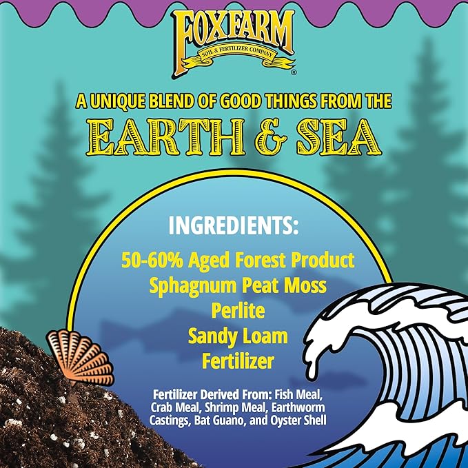 FoxFarm Ocean Forest Potting Soil, 1.5cu ft (Pack of 4) - Light, Aerated Texture, Designed for All Container Plants