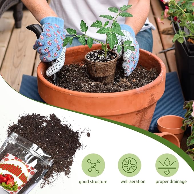 Doter Organic Vegetable Soil Mix 2qt, Indoor Plants Potting Mix for All Potted Vegetable Like Tomatoes Lettuce Bell Peppers, Grow Healthy houseplants Indoors