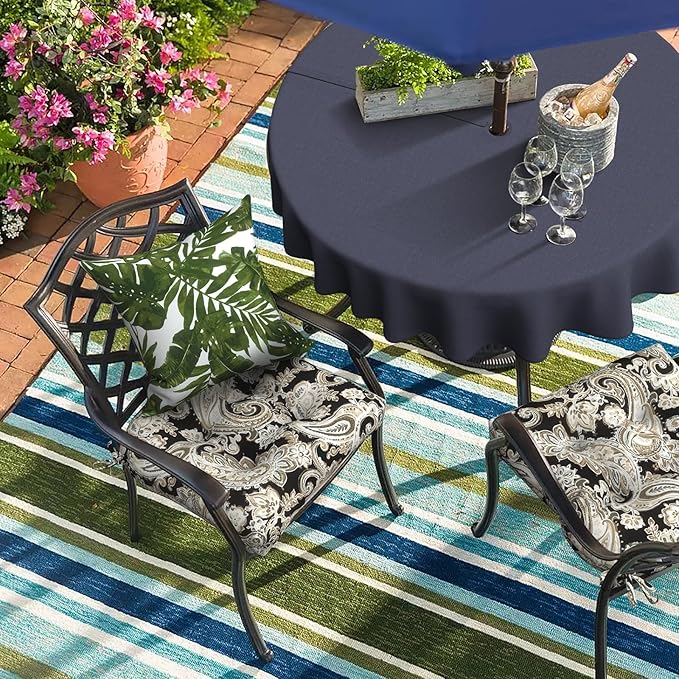 DYTXIII Set of 2 Outdoor Chair Cushions 19"x19"x4", Water Repellent Tufted Patio Seat Cushions with Ties, Thick Replacement Pads for Wicker Dining Chairs, Patio Furniture, Paisley Black