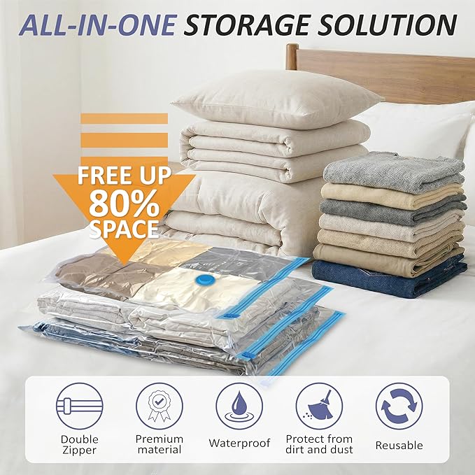 Vacuum Storage Bags with Hand Pump, Vacuum Seal Space Saver Bags,25 Combo