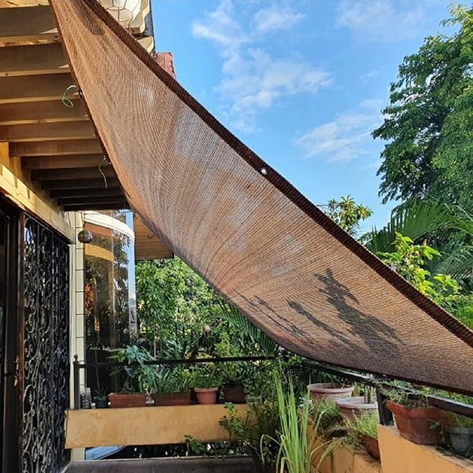 Shade Sail Sun Shade Cloth 9'9"x13' Rectangle Outdoor Canopy Outside Sunshade Awning Cover Privacy Screen Net UV Block for Patio Pergola Gazebo Porch Backyard Lawn Garden Outdoor Activities