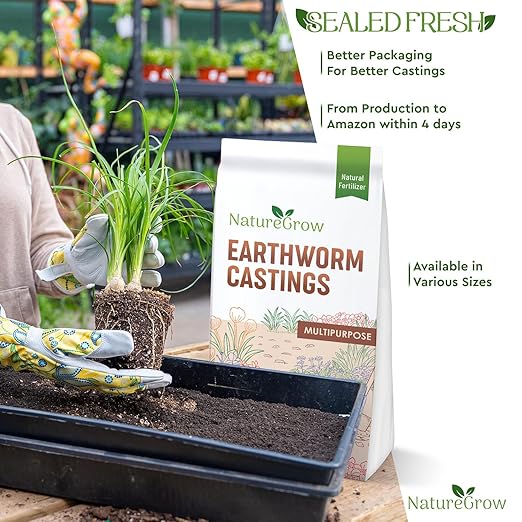 Earth Worm Castings 40LB - Organic Fertilizer Includes Humic Acid - Pure Worm Castings for Gardening