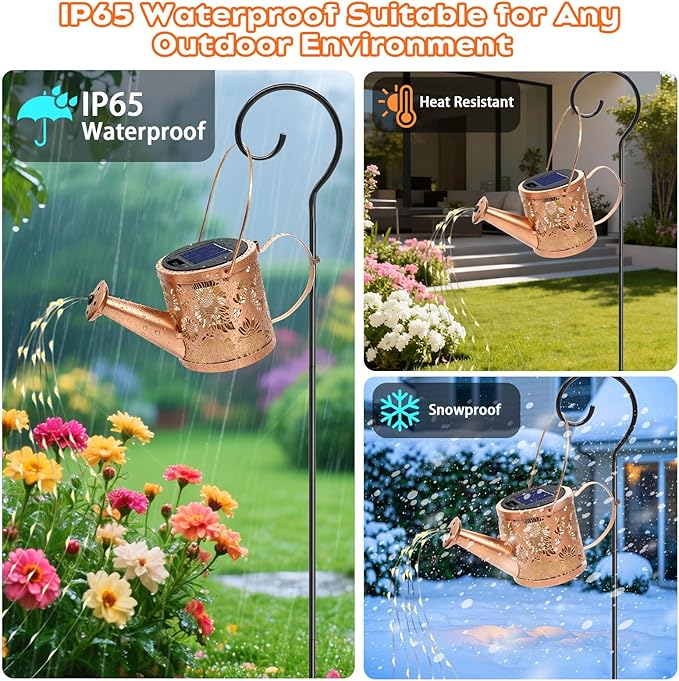 ZNYCYE Solar Watering Can Lights, Sunflower Decorative Hanging Lantern Solar Lights Outdoor Waterproof, Gifts for Mom Women Grandma Mother's Day, Retro Metal Garden Decor for Outside Yard Patio Lawn