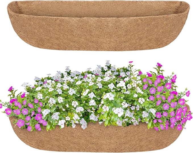 GreatBuddy 2 Pcs Coco Liners for Planters 48 Inch, Sturdy Window Box Liners, Perfect Planter Liners Replacement for The Old, 100% Natural, Easy to Straighten Out