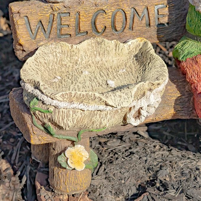 Zaer Ltd. Classic Spring Gnome Garden Statue in Assorted Styles (Gnome on Bench)
