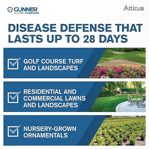 Atticus Gunner 14.3 Fungicide (1 Gal) Controls Brown Patch, Dollar Spot, Blights, Powdery Mildew, and Rust - Propiconazole