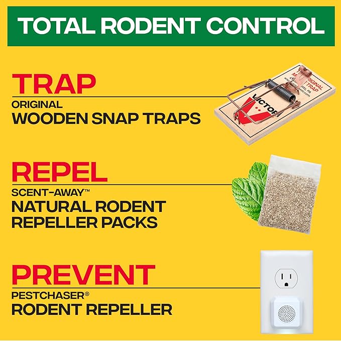 Victor M805 Scent-Away Natural Rodent Repeller – Peppermint Oil Mouse and Rat Repellent – 5 High-Strength Rodent Repelling Sachets Included