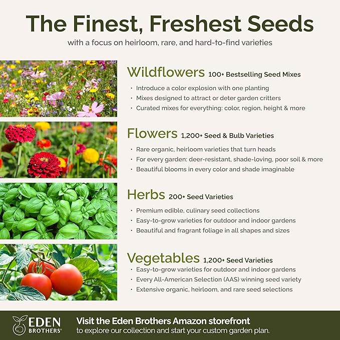 Eden Brothers Illinois Wildflower Mixed Seeds for Planting, 1 oz, 30,000+ Seeds with Cosmos, Blanket Flower | Attracts Pollinators, Plant in Spring or Fall, Zones