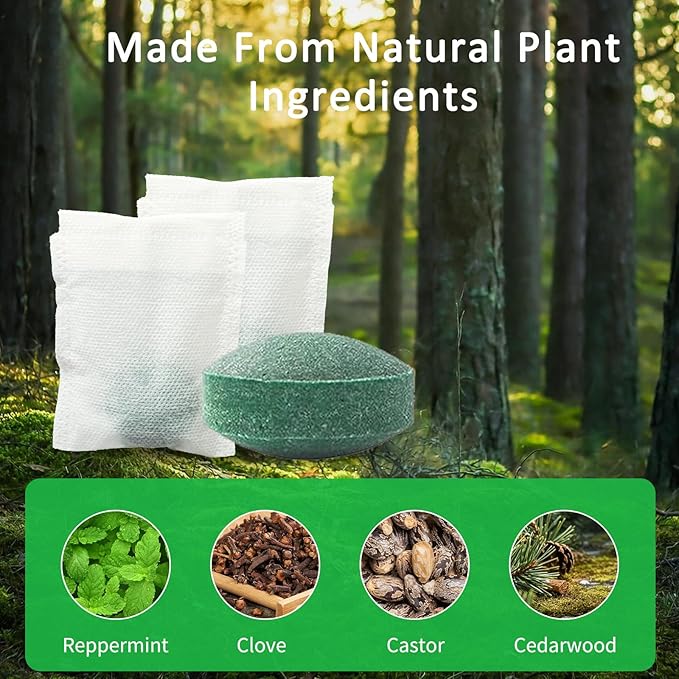 24 Pack Rodent Repellent Pouches - Peppermint Oil Mouse Repellent for Indoor and Outdoor Use - Natural Deterrent for Mice,Rats,Squirrels&Roaches-Pet&Family Safe, Long Lasting for Car,RV,Garage&Garden