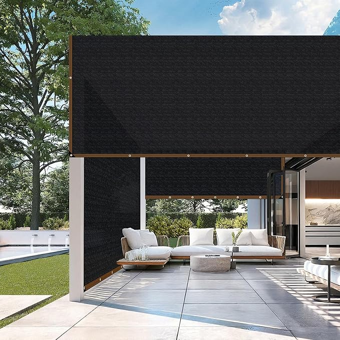 Shade-Cloth 85-90% for Garden Plants 6x6 FT, Black Sun-Block Shade Cover Mesh Tarp with Grommets Sun Shade Canopy for Outdoor Pergola Patio Flower Lawn Kennel Chicken Coop