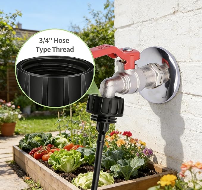 Drip Irrigation Hose Connectors,1/4 Inch Drip Irrigation Tubing x 3/4 FHT Swivel Garden Faucet Adapter, Convert 3/4" Garden Hose to 1/4" Drip Pipe for Irrigation Kits (3-Pack)