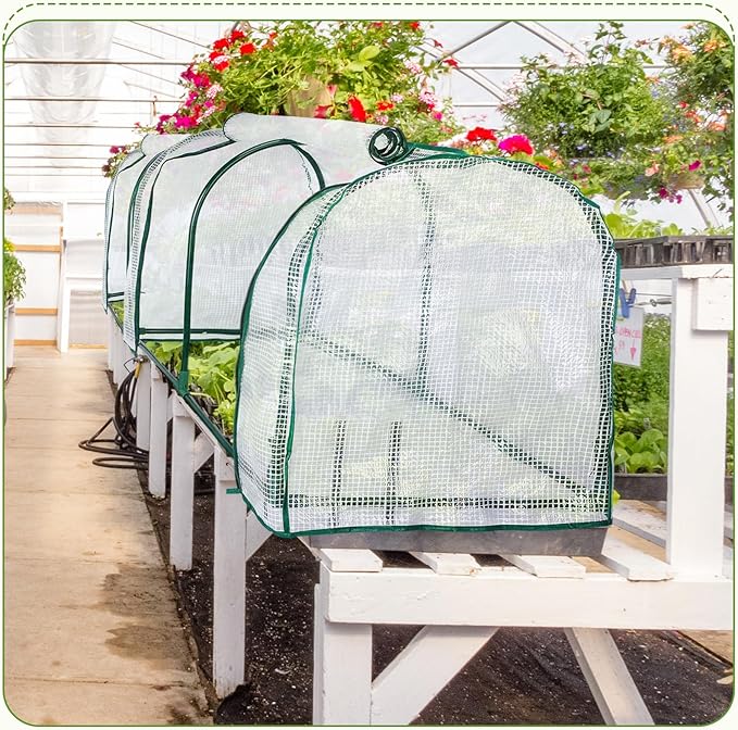 GlikCeil 1 Pcs 47" l x 21" W x 24" H Greenhouse Cover Portable Mini Outdoor Indoor Tabletop Greenhouse for Healthy Plants, Raised Garden Beds, Vegetable Rows, Include Frame and Cover