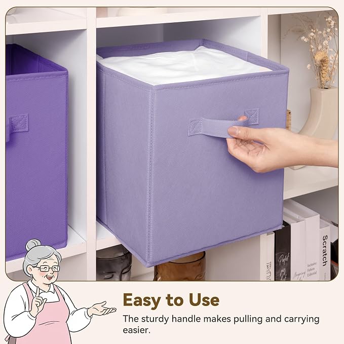 GRANNY SAYS 11 Inch Cube Storage Bins, Purple Gradient, 6-Pack