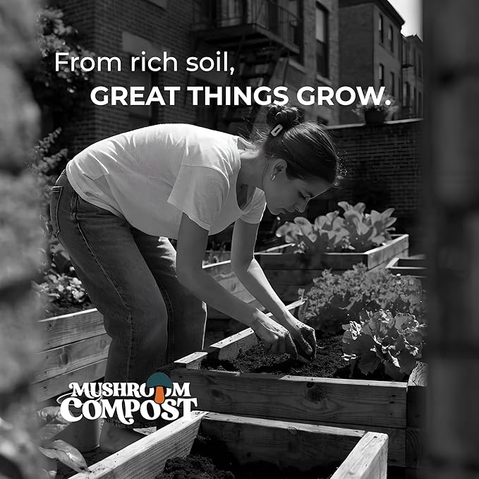 Mushroom Soil Compost Pail, Organic Nutrient-Rich Garden Soil for Vegetables, Flowers, Raised Beds, Lawn & Planting Mix (6 lb)