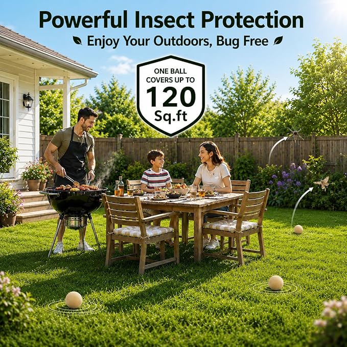 Pest Repellent Balls, MothBalls for Outdoor use, Keep Pest Away Repel Mice and Rats, Roach, Ant, Spider, Mosquito and Moth 8 Balls