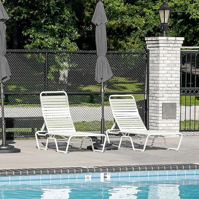 LukLoy 2" Wide 20ft Long Vinyl Straps for Patio Chairs Repair DIY + 20 Rivets, Replacement Straps for Lawn Chairs Patio Garden Balcony Outdoor Lounge Dining Furniture Repair, White