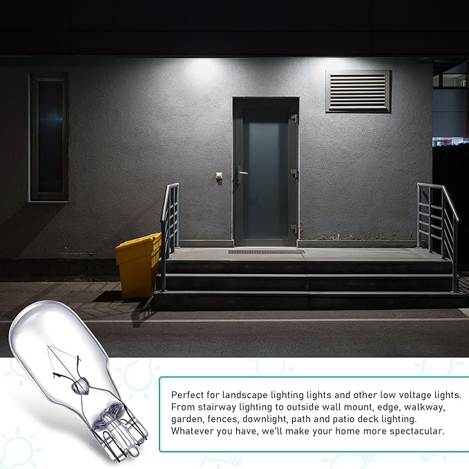 Riakrum T5 Landscape Light Bulbs 12 Volt 4 Watt Landscape Lighting Bulbs Low Voltage Wedge Base Replacement Lamp for Outdoor Garden Deck Yard(10 Pieces)