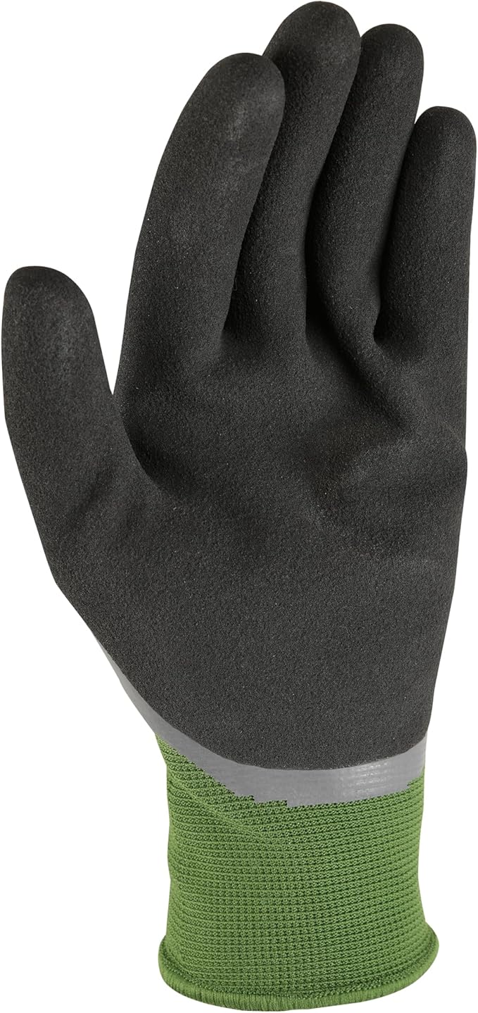 Wells Lamont Men's Waterproof Work Gloves with Latex Double Coating, Green/Black, X-Large (609XL-300)
