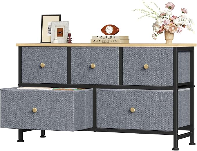 OLIXIS 5 Drawer Dresser for Bedroom, Storage Organizer Unit for Closet