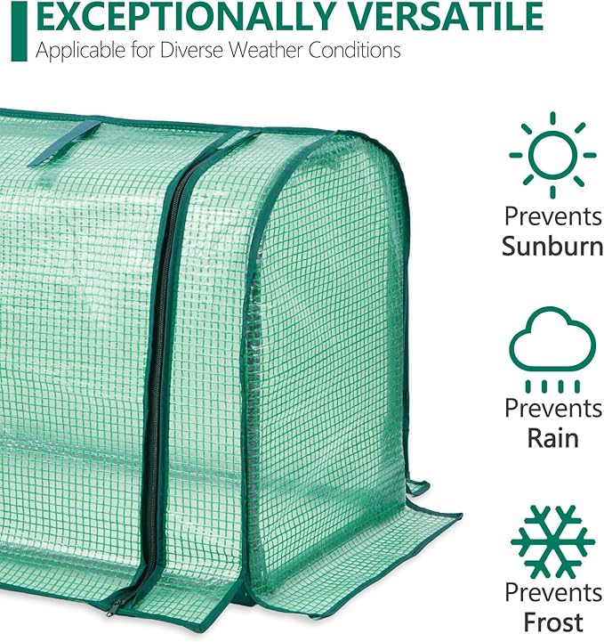 Mini Greenhouse Indoor, Tabletop Garden Nursery Plant Cover Tent Humidity Domes for Home Gardening Germination and Seedling Propagation, 23x12x16.5 Inches, Green Cover