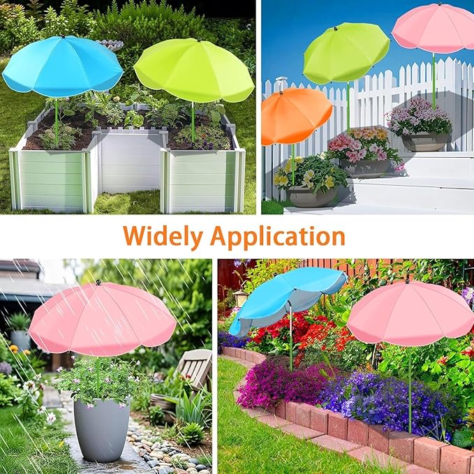 MJZ 8 Pack Plant Umbrellas for Outdoor Plants, 26" Garden Umbrella for Plants with Adjustable Angle, Plant Umbrella Provide Shade for Outdoor Plants Flower Pot Planting Beds
