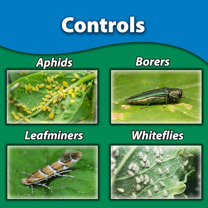 Monterey Once A Year Insect Control II Bundled with Measuring Spoon - Systemic Insecticide Absorbed Through Roots Into Plant - 1 Gallon