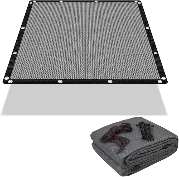 FAIR WIND 90% Sun Shade Cloth with Improved Grommets 6' x 6' Outdoor Sun Screen Fabric Cover for Patio Garden Pergola Canopy - Grey